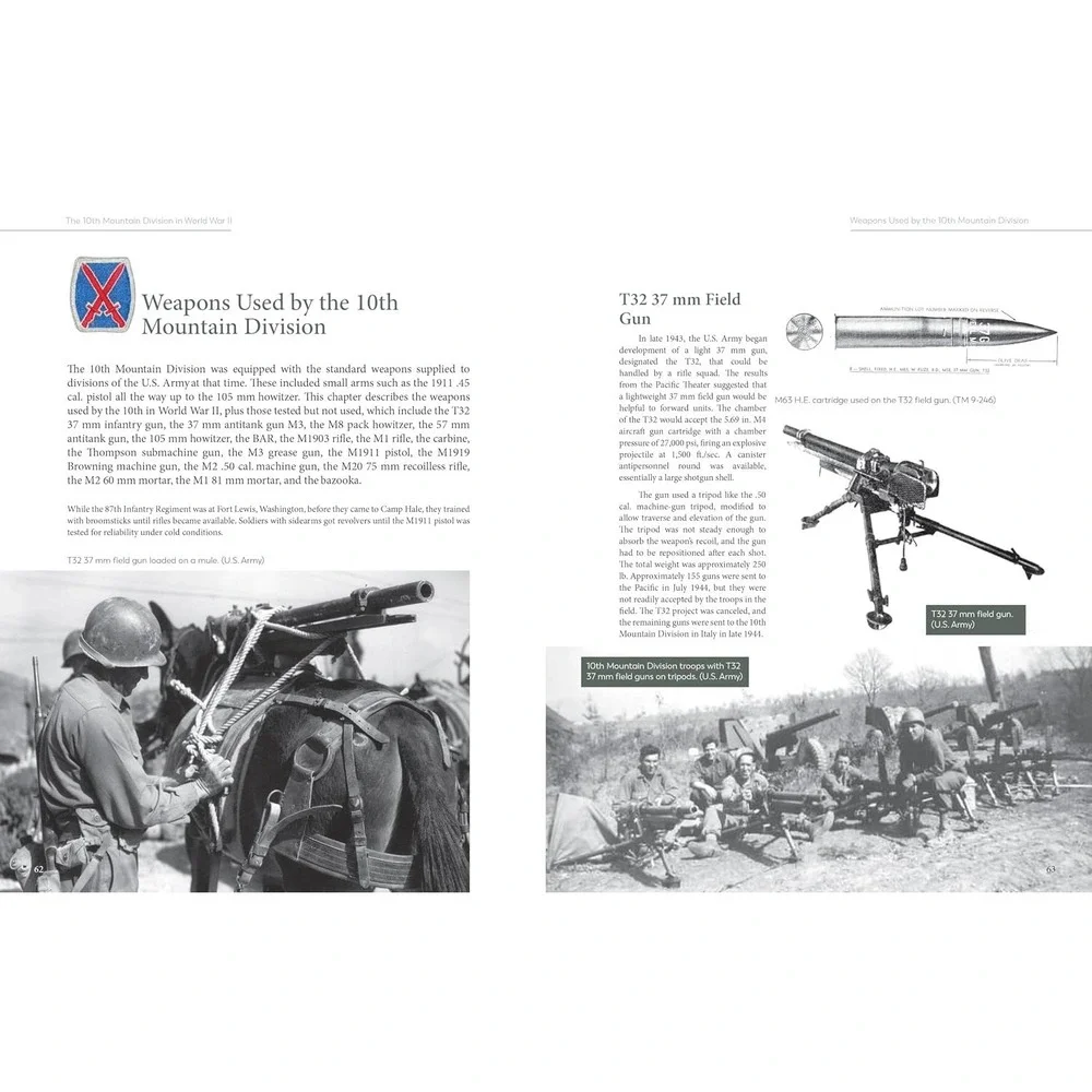 10th Mountain Division in World War II : Equipment and Vehicles Hardcover NEW!